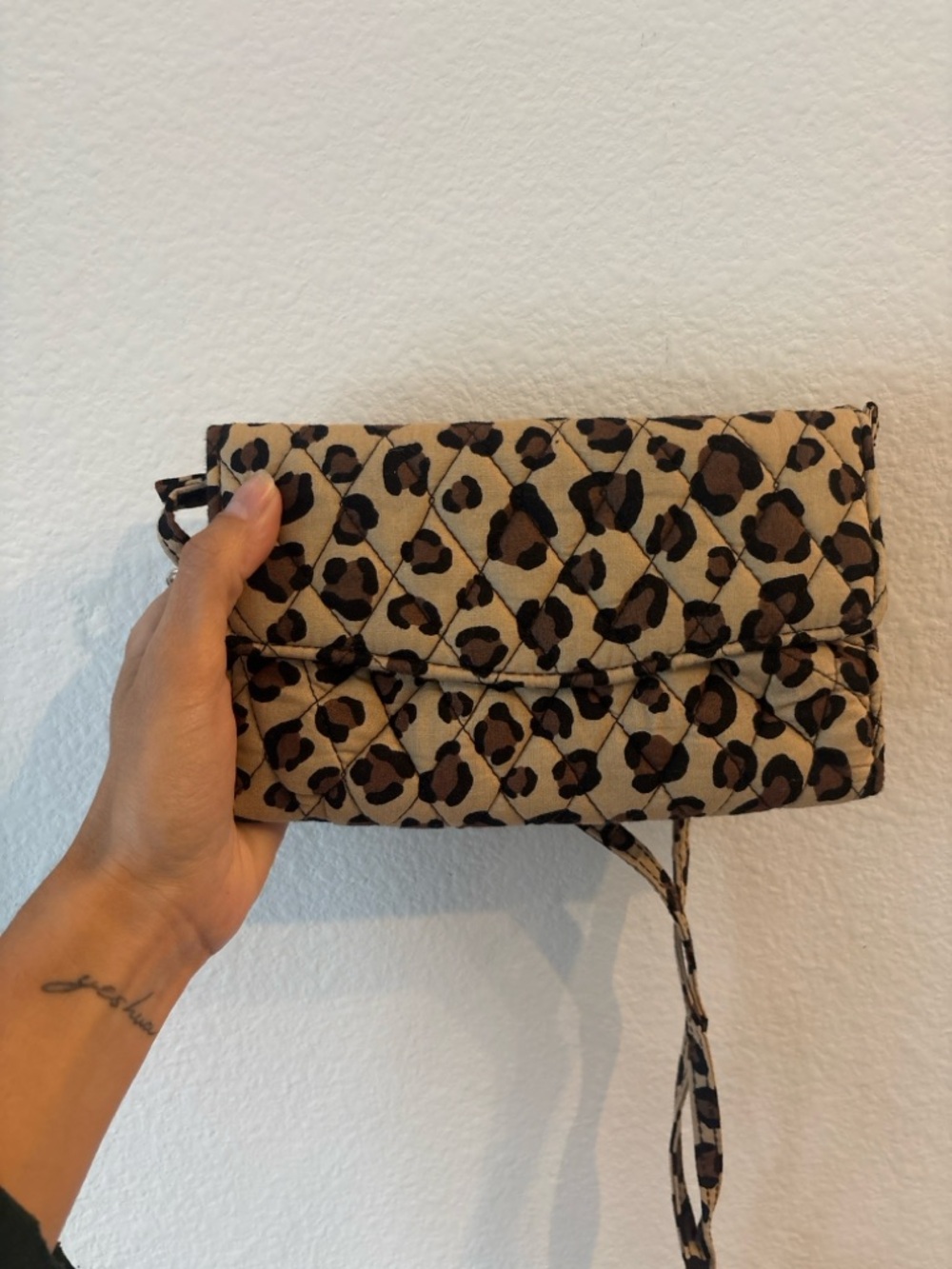 Vera Bradley Leopard Print Wallet Wristlet Quilted